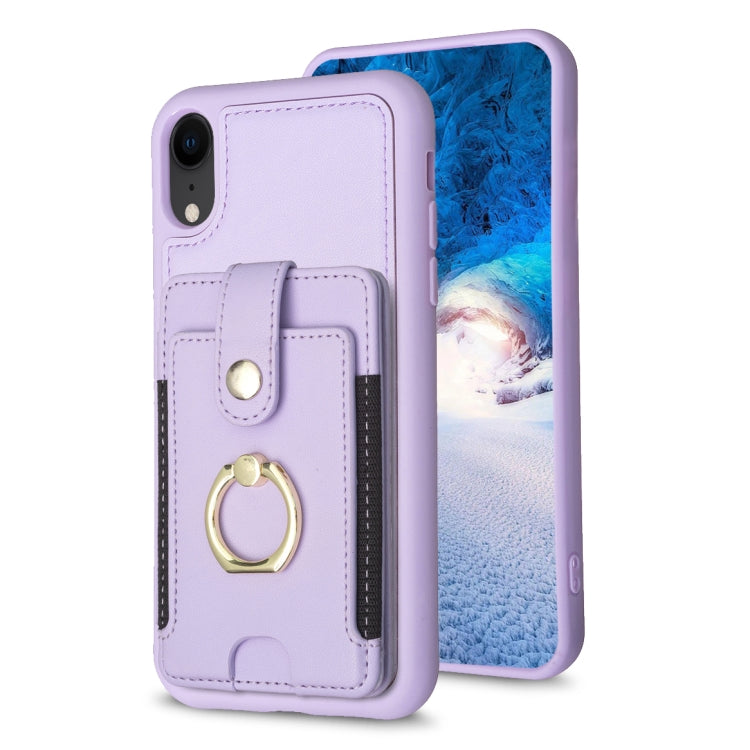 BF27 Custodia per telefono con porta carte di credito ad anello in metallo, For iPhone 11 Pro, For iPhone X / XS, For iPhone XR