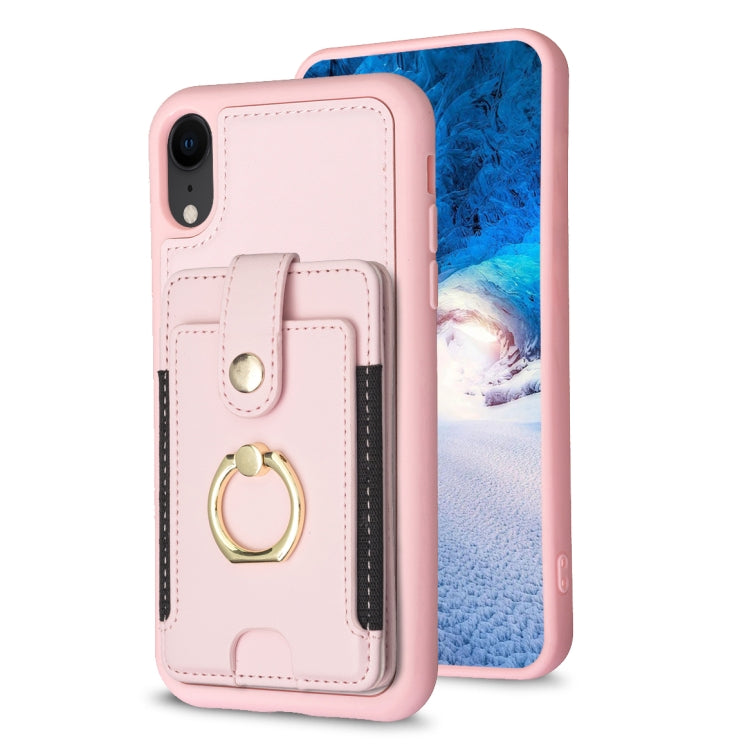 BF27 Custodia per telefono con porta carte di credito ad anello in metallo, For iPhone 11 Pro, For iPhone X / XS, For iPhone XR