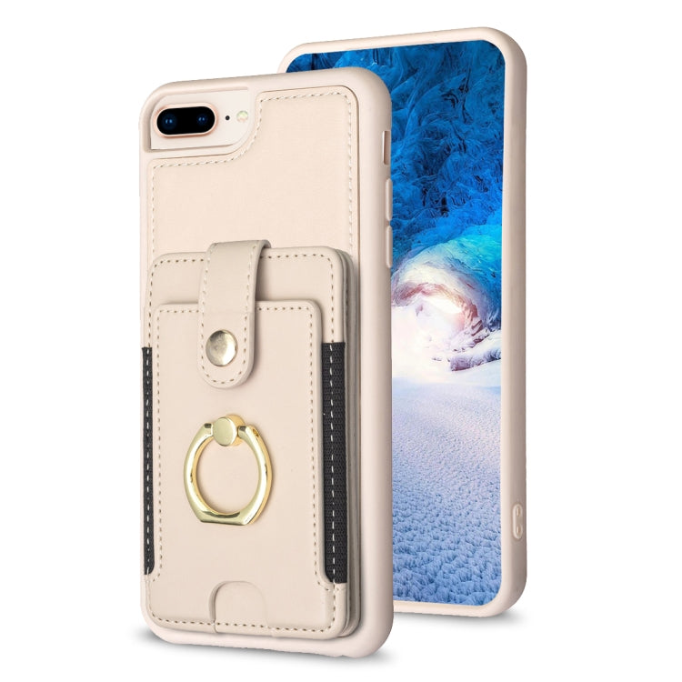 BF27 Custodia per telefono con porta carte di credito ad anello in metallo, For iPhone XS Max, For iPhone 8 Plus / 7 Plus