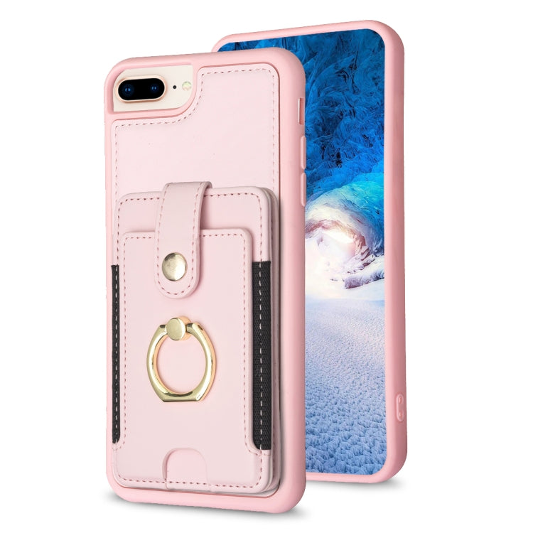 BF27 Custodia per telefono con porta carte di credito ad anello in metallo, For iPhone XS Max, For iPhone 8 Plus / 7 Plus