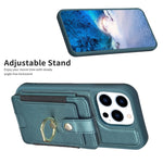 BF27 Custodia per telefono con porta carte di credito ad anello in metallo, For iPhone 15 Pro, For iPhone 14 Pro, For iPhone 15 Plus