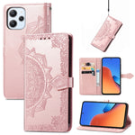 Custodia per telefono in pelle goffrata fiore mandala, For Xiaomi Redmi 12