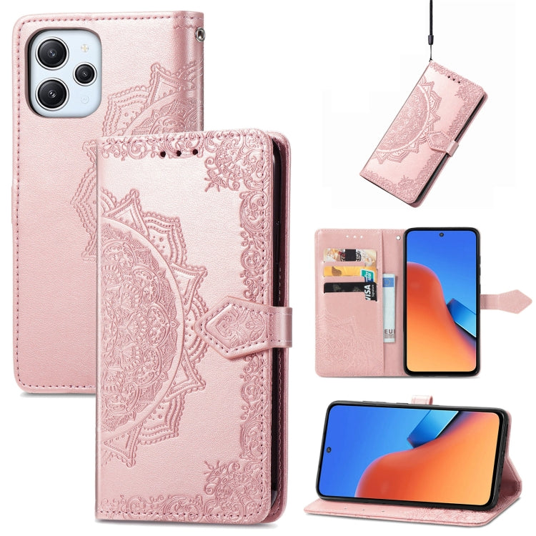 Custodia per telefono in pelle goffrata fiore mandala, For Xiaomi Redmi 12