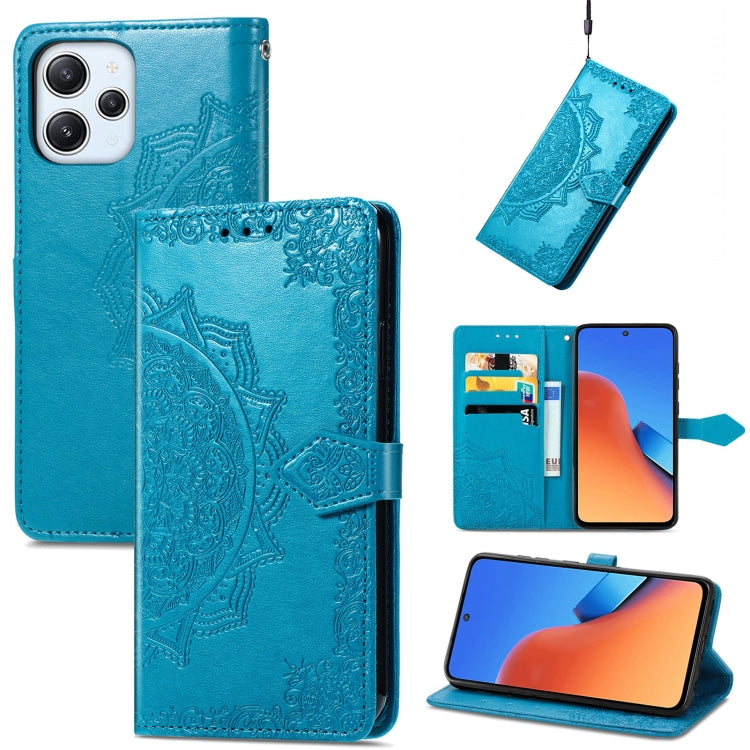Custodia per telefono in pelle goffrata fiore mandala, For Xiaomi Redmi 12
