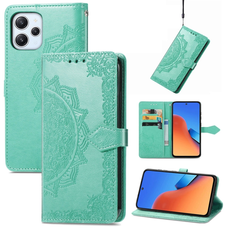 Custodia per telefono in pelle goffrata fiore mandala, For Xiaomi Redmi 12