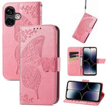 Custodia per telefono in pelle goffrata farfalla amore fiore, For Ulefone Note 16 Pro