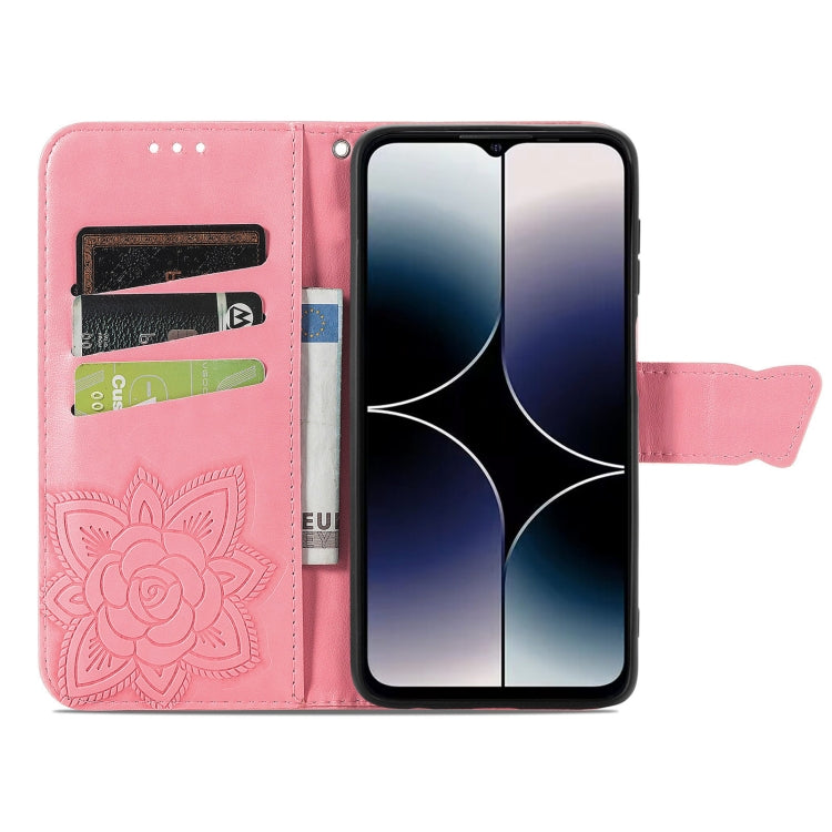 Custodia per telefono in pelle goffrata farfalla amore fiore, For Ulefone Note 16 Pro