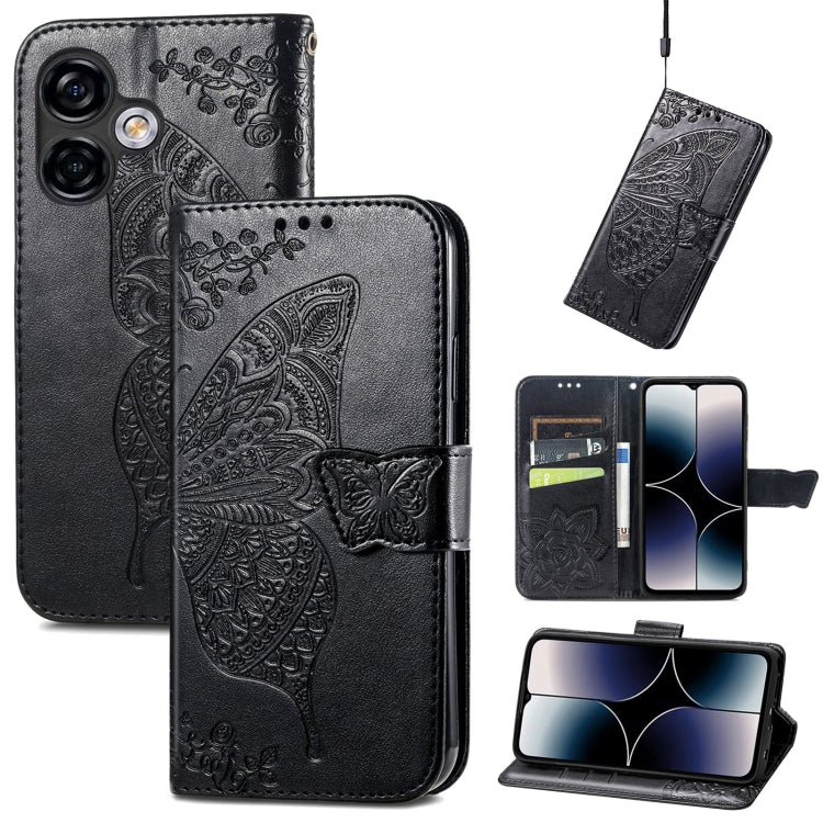 Custodia per telefono in pelle goffrata farfalla amore fiore, For Ulefone Note 16 Pro