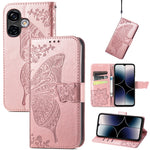 Custodia per telefono in pelle goffrata farfalla amore fiore, For Ulefone Note 16 Pro