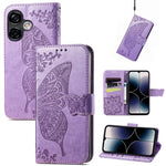 Custodia per telefono in pelle goffrata farfalla amore fiore, For Ulefone Note 16 Pro