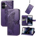 Custodia per telefono in pelle goffrata farfalla amore fiore, For Ulefone Note 16 Pro