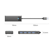 ORICO PAPW4A-U3 Adattatore HUB per docking station multifunzione da USB a USB 4 in 1, PAPW4A-U3