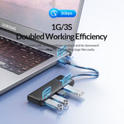 ORICO PAPW4A-U3 Adattatore HUB per docking station multifunzione da USB a USB 4 in 1, PAPW4A-U3