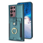 BF27 Custodia per telefono con porta carte di credito ad anello in metallo, For Samsung Galaxy S22 Ultra 5G, For Samsung Galaxy S22+ 5G, For Samsung Galaxy S21 FE 5G