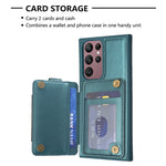 BF27 Custodia per telefono con porta carte di credito ad anello in metallo, For Samsung Galaxy S22 Ultra 5G, For Samsung Galaxy S22+ 5G, For Samsung Galaxy S21 FE 5G