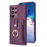 BF27 Custodia per telefono con porta carte di credito ad anello in metallo, For Samsung Galaxy S22 Ultra 5G, For Samsung Galaxy S22+ 5G, For Samsung Galaxy S21 FE 5G