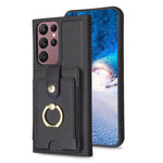 BF27 Custodia per telefono con porta carte di credito ad anello in metallo, For Samsung Galaxy S22 Ultra 5G, For Samsung Galaxy S22+ 5G, For Samsung Galaxy S21 FE 5G