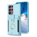 BF27 Custodia per telefono con porta carte di credito ad anello in metallo, For Samsung Galaxy S22 Ultra 5G, For Samsung Galaxy S22+ 5G, For Samsung Galaxy S21 FE 5G