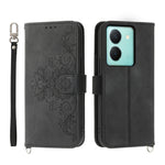 Custodia per telefono in pelle con portafoglio in rilievo con fiori al tatto, For vivo Y03, For vivo Y36, For vivo S17, For vivo Y78