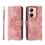 Custodia per telefono in pelle con portafoglio in rilievo con fiori al tatto, For vivo Y03, For vivo Y36, For vivo S17, For vivo Y78