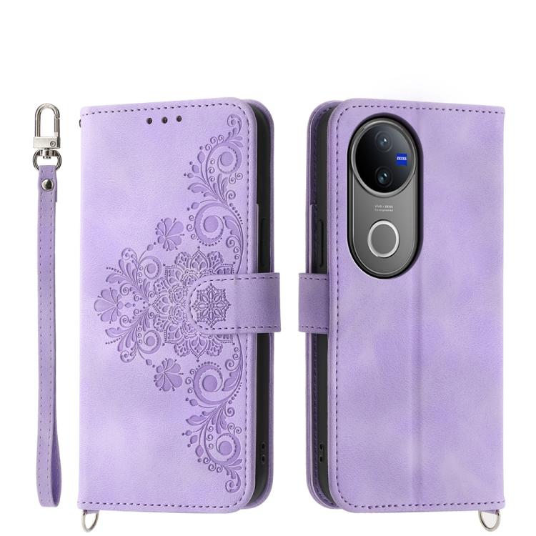 Custodia per telefono in pelle con portafoglio in rilievo con fiori al tatto, For vivo Y39 5G, For vivo Y29s 5G / Y04 4G, For vivo Y29 4G, For vivo V50