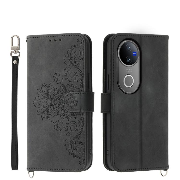 Custodia per telefono in pelle con portafoglio in rilievo con fiori al tatto, For vivo Y39 5G, For vivo Y29s 5G / Y04 4G, For vivo Y29 4G, For vivo V50