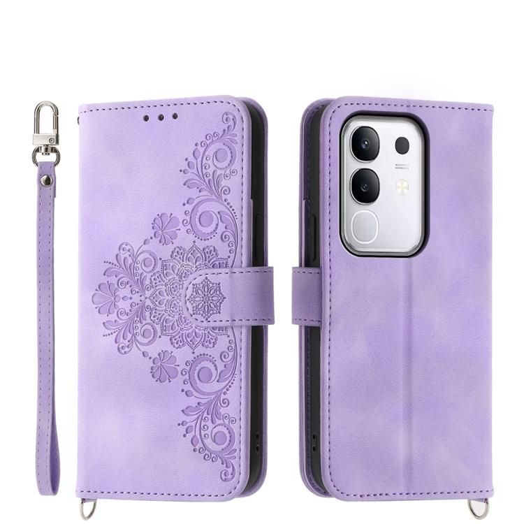 Custodia per telefono in pelle con portafoglio in rilievo con fiori al tatto, For vivo Y39 5G, For vivo Y29s 5G / Y04 4G, For vivo Y29 4G, For vivo V50