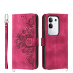 Custodia per telefono in pelle con portafoglio in rilievo con fiori al tatto, For vivo Y39 5G, For vivo Y29s 5G / Y04 4G, For vivo Y29 4G, For vivo V50