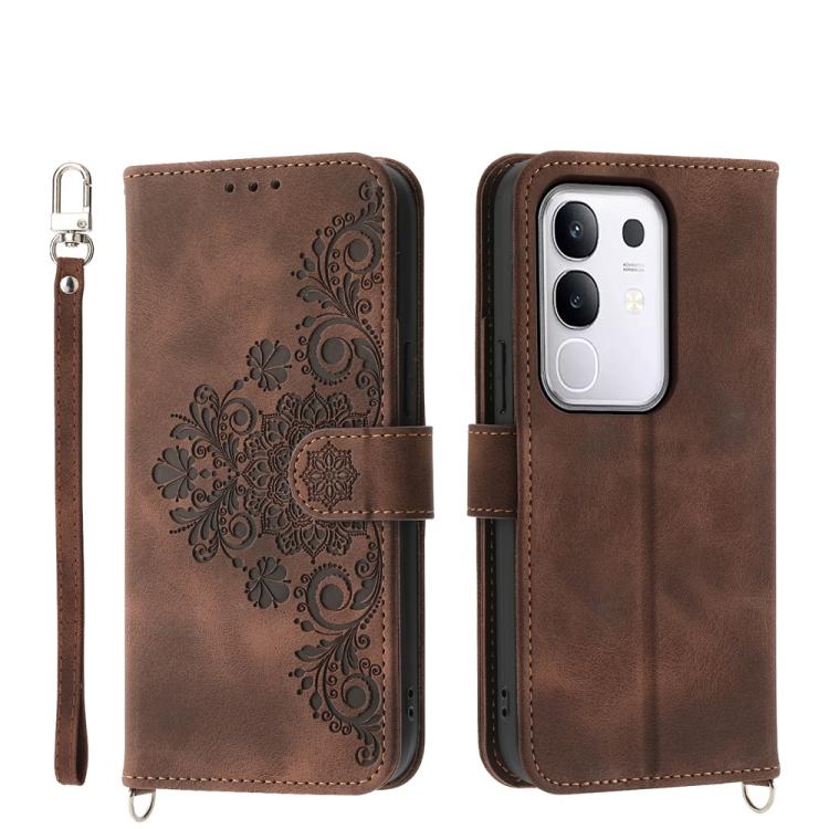 Custodia per telefono in pelle con portafoglio in rilievo con fiori al tatto, For vivo Y39 5G, For vivo Y29s 5G / Y04 4G, For vivo Y29 4G, For vivo V50