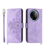 Custodia per telefono in pelle con portafoglio in rilievo con fiori al tatto, For vivo Y39 5G, For vivo Y29s 5G / Y04 4G, For vivo Y29 4G, For vivo V50