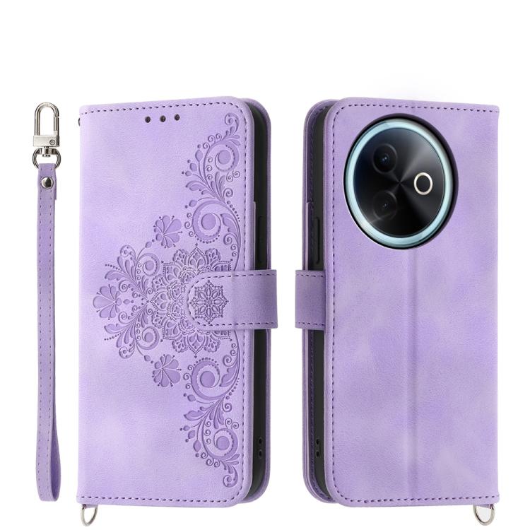 Custodia per telefono in pelle con portafoglio in rilievo con fiori al tatto, For vivo Y39 5G, For vivo Y29s 5G / Y04 4G, For vivo Y29 4G, For vivo V50