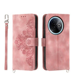 Custodia per telefono in pelle con portafoglio in rilievo con fiori al tatto, For vivo Y39 5G, For vivo Y29s 5G / Y04 4G, For vivo Y29 4G, For vivo V50