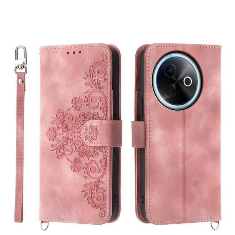 Custodia per telefono in pelle con portafoglio in rilievo con fiori al tatto, For vivo Y39 5G, For vivo Y29s 5G / Y04 4G, For vivo Y29 4G, For vivo V50