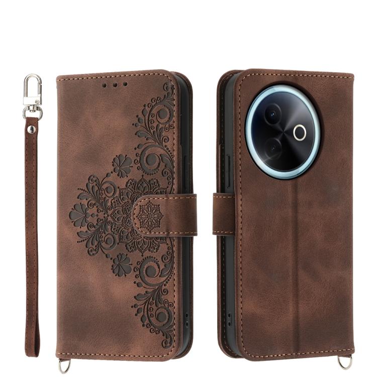 Custodia per telefono in pelle con portafoglio in rilievo con fiori al tatto, For vivo Y39 5G, For vivo Y29s 5G / Y04 4G, For vivo Y29 4G, For vivo V50