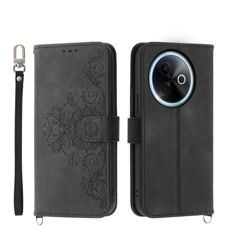 Custodia per telefono in pelle con portafoglio in rilievo con fiori al tatto, For vivo Y39 5G, For vivo Y29s 5G / Y04 4G, For vivo Y29 4G, For vivo V50