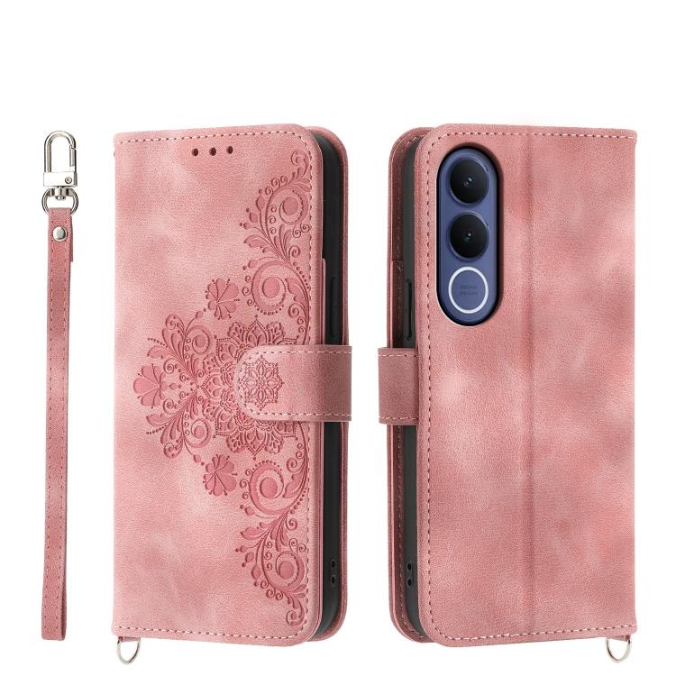 Custodia per telefono in pelle con portafoglio in rilievo con fiori al tatto, For vivo Y600 Pro 5G, For vivo Y21 5G 2026 / Y05 4G, For vivo V70 FE 5G, For vivo Y31d 4G