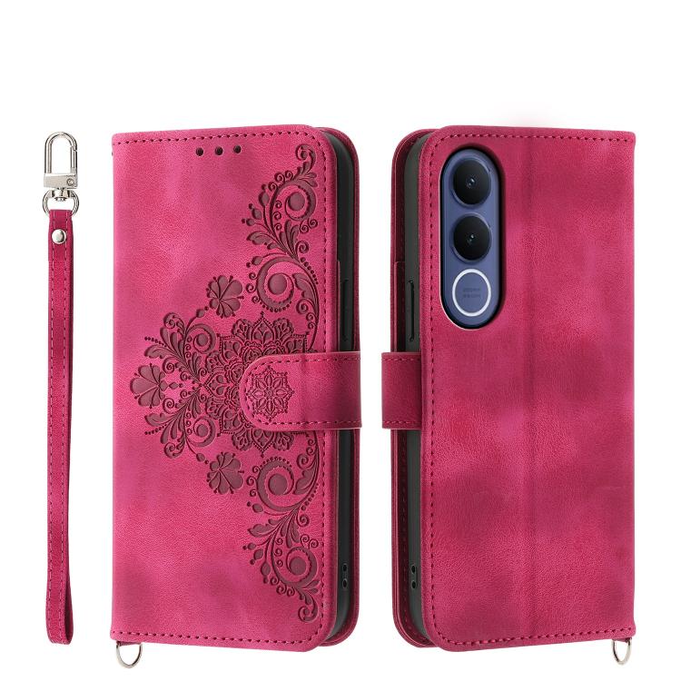 Custodia per telefono in pelle con portafoglio in rilievo con fiori al tatto, For vivo Y600 Pro 5G, For vivo Y21 5G 2026 / Y05 4G, For vivo V70 FE 5G, For vivo Y31d 4G