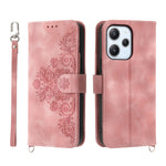 Custodia per telefono in pelle con portafoglio in rilievo con fiori al tatto, For Xiaomi Redmi 12 4G