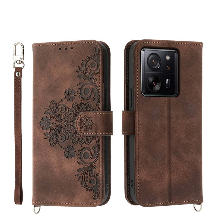 Custodia per telefono in pelle con portafoglio in rilievo con fiori al tatto, For Xiaomi Redmi 13C, For Xiaomi Redmi Note 13 Pro+, For Xiaomi Redmi Note 13 Pro 5G, For Xiaomi 13T