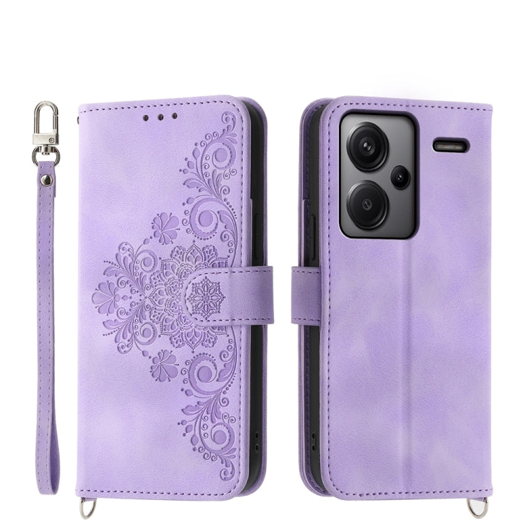 Custodia per telefono in pelle con portafoglio in rilievo con fiori al tatto, For Xiaomi Redmi 13C, For Xiaomi Redmi Note 13 Pro+, For Xiaomi Redmi Note 13 Pro 5G, For Xiaomi 13T