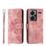 Custodia per telefono in pelle con portafoglio in rilievo con fiori al tatto, For Xiaomi Redmi 13C, For Xiaomi Redmi Note 13 Pro+, For Xiaomi Redmi Note 13 Pro 5G, For Xiaomi 13T