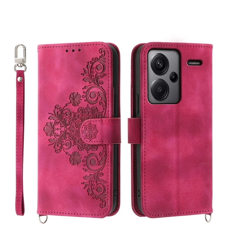 Custodia per telefono in pelle con portafoglio in rilievo con fiori al tatto, For Xiaomi Redmi 13C, For Xiaomi Redmi Note 13 Pro+, For Xiaomi Redmi Note 13 Pro 5G, For Xiaomi 13T