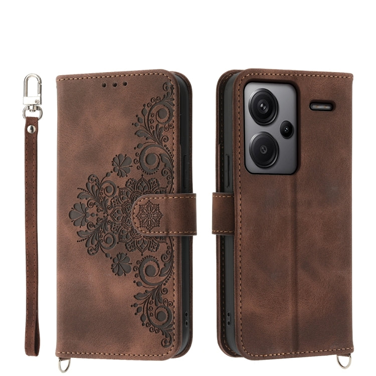 Custodia per telefono in pelle con portafoglio in rilievo con fiori al tatto, For Xiaomi Redmi 13C, For Xiaomi Redmi Note 13 Pro+, For Xiaomi Redmi Note 13 Pro 5G, For Xiaomi 13T