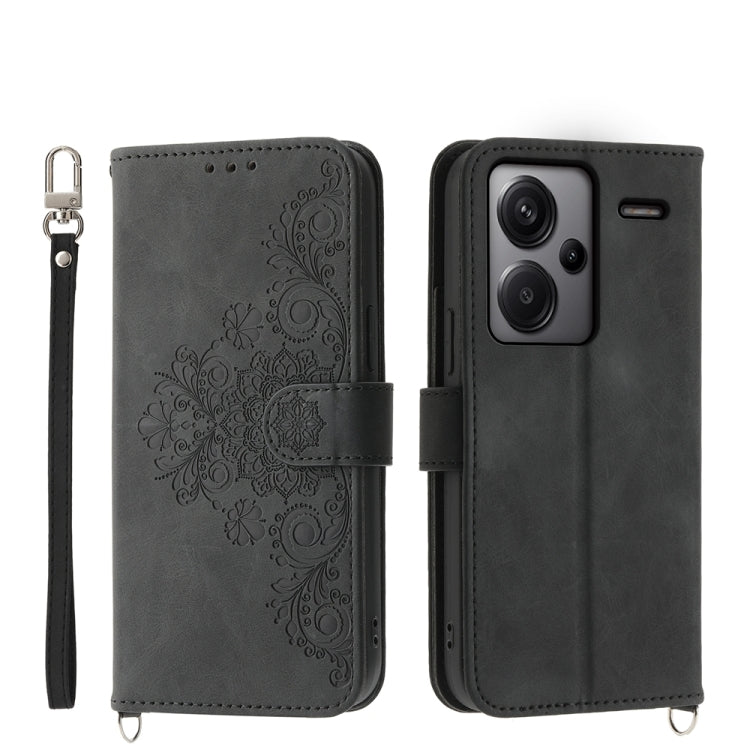 Custodia per telefono in pelle con portafoglio in rilievo con fiori al tatto, For Xiaomi Redmi 13C, For Xiaomi Redmi Note 13 Pro+, For Xiaomi Redmi Note 13 Pro 5G, For Xiaomi 13T