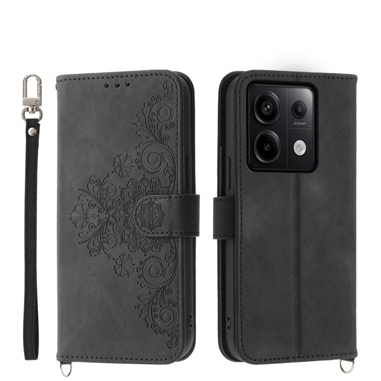Custodia per telefono in pelle con portafoglio in rilievo con fiori al tatto, For Xiaomi Redmi 13C, For Xiaomi Redmi Note 13 Pro+, For Xiaomi Redmi Note 13 Pro 5G, For Xiaomi 13T