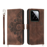 Custodia per telefono in pelle con portafoglio in rilievo con fiori al tatto, For Xiaomi 14 Ultra, For Xiaomi 14 Pro, For Xiaomi 14, For Xiaomi Redmi Note 13 5G