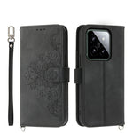 Custodia per telefono in pelle con portafoglio in rilievo con fiori al tatto, For Xiaomi 14 Ultra, For Xiaomi 14 Pro, For Xiaomi 14, For Xiaomi Redmi Note 13 5G