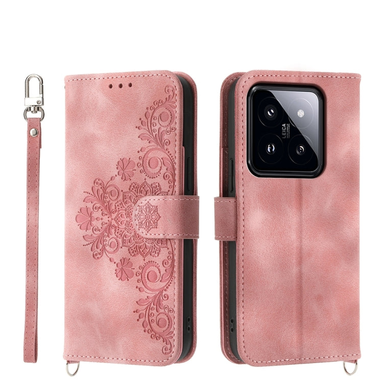Custodia per telefono in pelle con portafoglio in rilievo con fiori al tatto, For Xiaomi 14 Ultra, For Xiaomi 14 Pro, For Xiaomi 14, For Xiaomi Redmi Note 13 5G