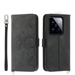 Custodia per telefono in pelle con portafoglio in rilievo con fiori al tatto, For Xiaomi 14 Ultra, For Xiaomi 14 Pro, For Xiaomi 14, For Xiaomi Redmi Note 13 5G