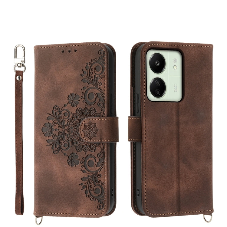 Custodia per telefono in pelle con portafoglio in rilievo con fiori al tatto, For Xiaomi Redmi 13C, For Xiaomi Redmi Note 13 Pro+, For Xiaomi Redmi Note 13 Pro 5G, For Xiaomi 13T